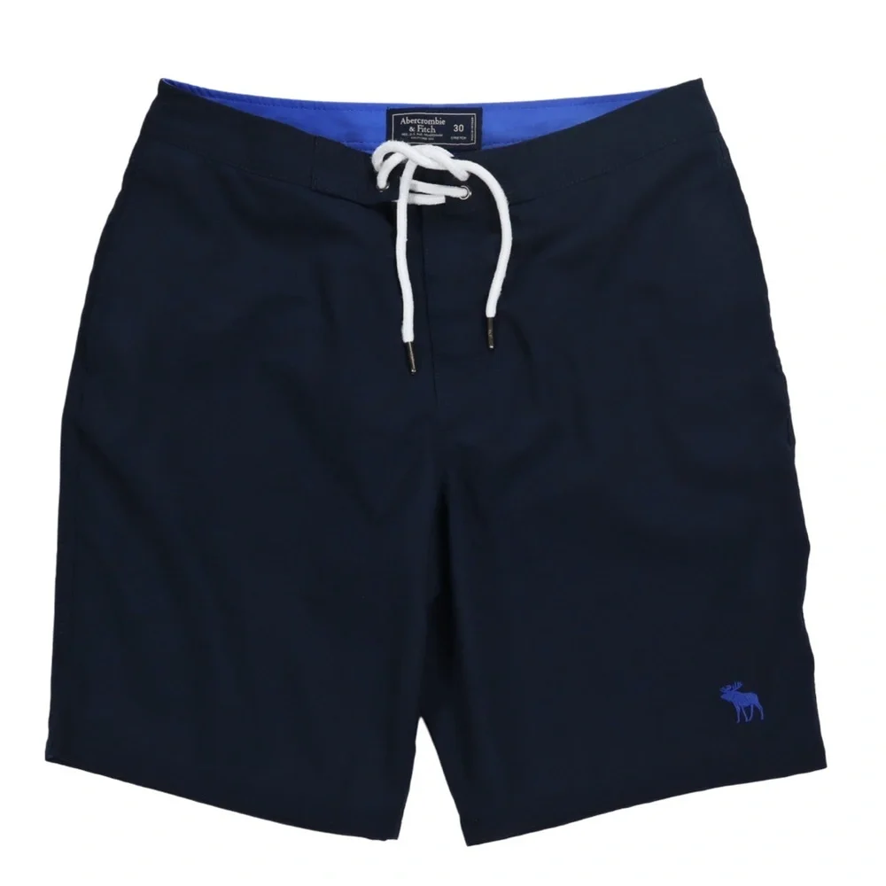 Abercrombie & Fitch‎ Men's Board Shorts Size 30 Navy Blue Stretch Pockets